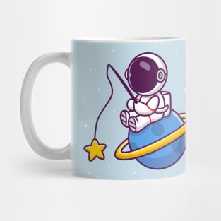 Cute Astronaut Fishing Star On Planet Mug